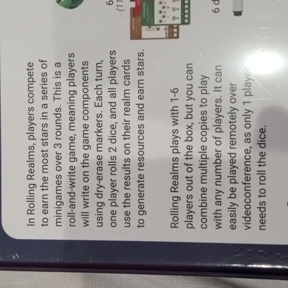 Game 1st print #d Rolling Realms roll & write by Stonemaier 1-6 players nib - Picture 5 of 8